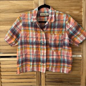 Lykke Wullf Multicolor Short Sleeves Plaid Button-Up Shirt size S